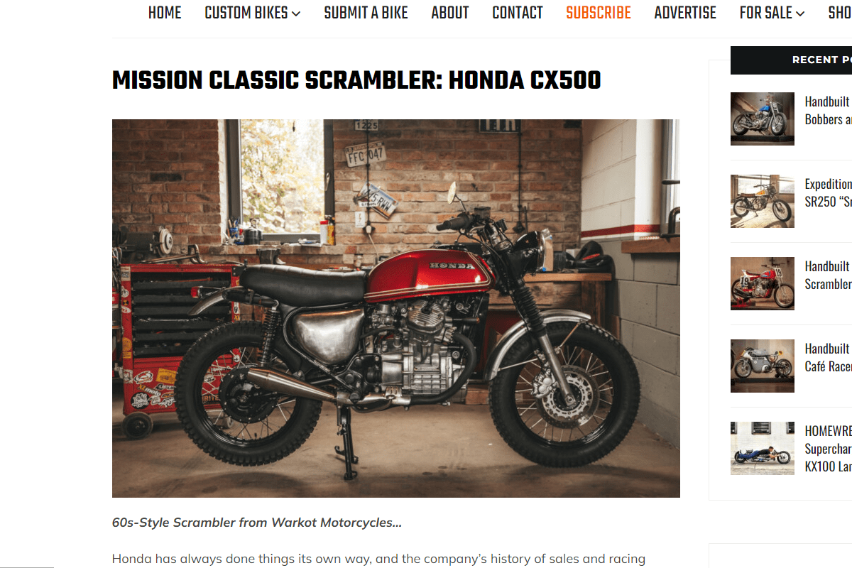 BikeBound: Honda CX500 article