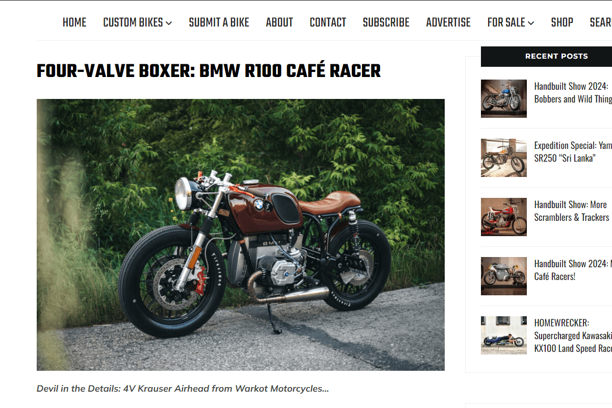 BikeBound: BMW R100 Cafe Racer article