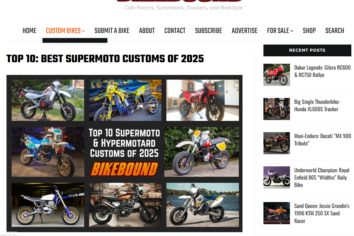 BikeBound: Top 10: Best Supermoto Customs of 2025